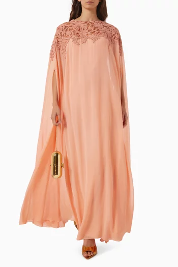 Floral-embroidered Cape Kaftan