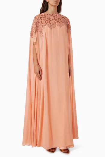 Floral-embroidered Cape Kaftan