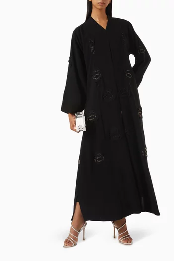 3D Petal-embellished Abaya