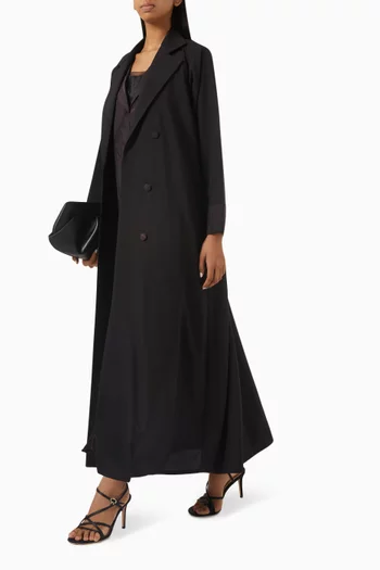 عباية بنمط معطف بصفي أزرار