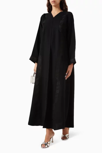 Panel-cut Embroidered Abaya