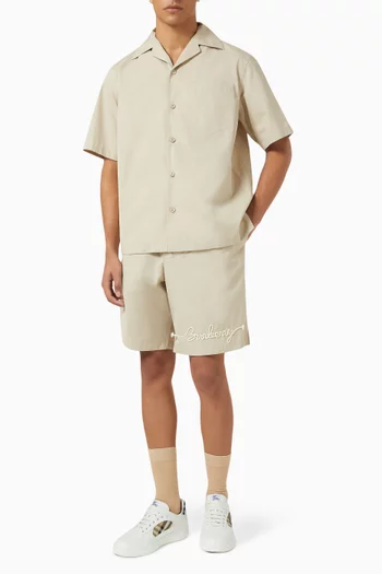 Knot Logo Shorts in Cotton Poplin