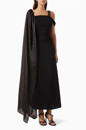 Crystal-embellished Dress in Crepe & Organza