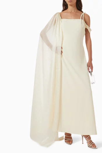 Crystal-embellished Dress in Crepe & Organza