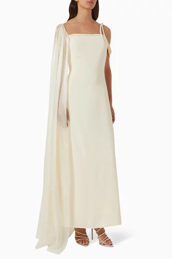 Crystal-embellished Dress in Crepe & Organza