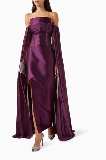 Embellished Off-shoulder Gown