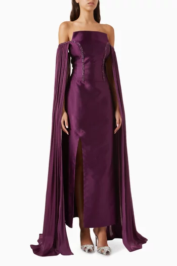 Embellished Off-shoulder Gown