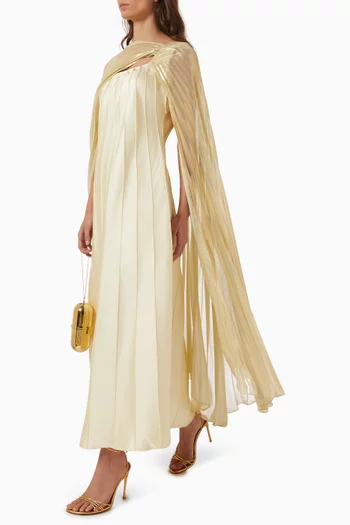 Pleated-sleeve Dress