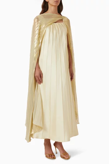 Pleated-sleeve Dress
