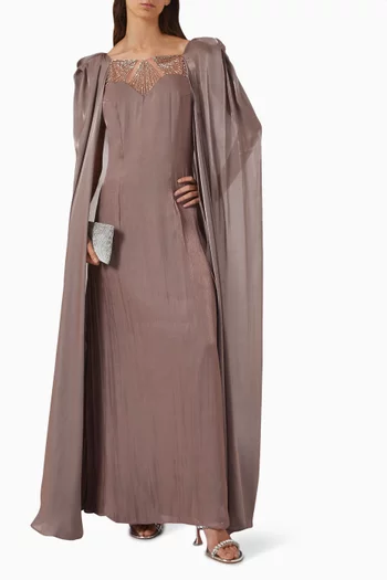 Bead-embellished Dress in Satin-organza