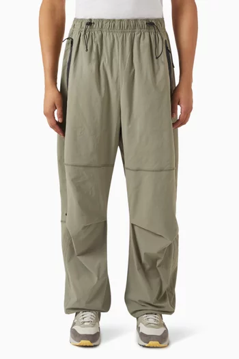 Tech Woven Oversized Pants in Stretch Nylon