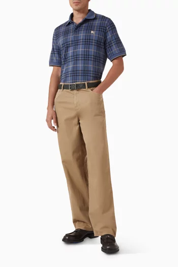 Check Polo Shirt in Cotton