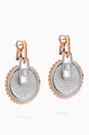 Empire Two-tone Diamond Earrings in 18kt Gold