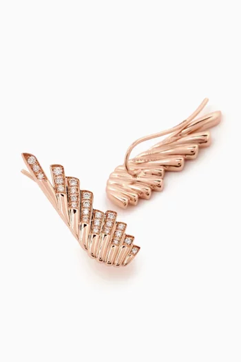 Mini Wings Rising Diamond Earrings in 18kt Rose Gold
