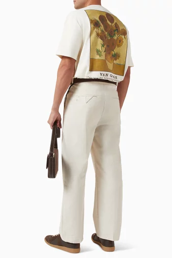 تي شيرت بطبعة لوحة سن فلاورز لفان جوخ قطن جيرسيه