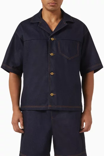 Boxy Shirt in Cotton-denim