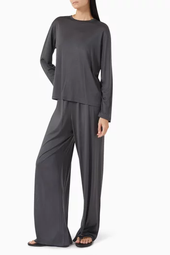 Long-sleeve Top in Silk-jersey