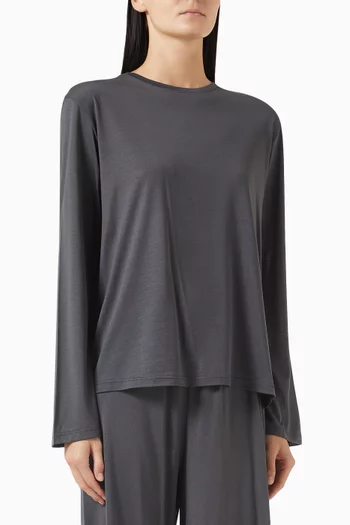 Long-sleeve Top in Silk-jersey