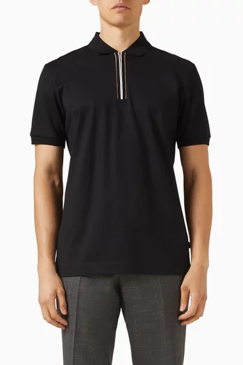 Paras Zip Polo Shirt in Cotton