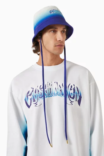 Logo-print Gradient Bucket Hat in Canvas