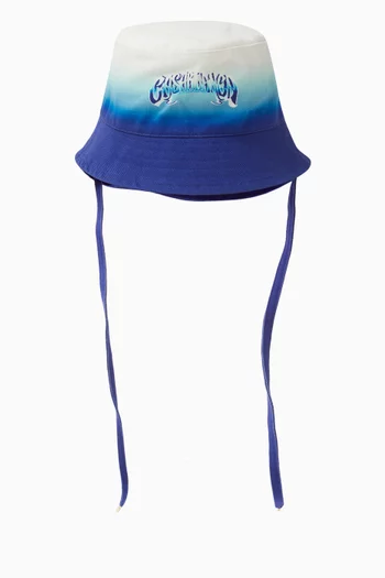 Logo-print Gradient Bucket Hat in Canvas