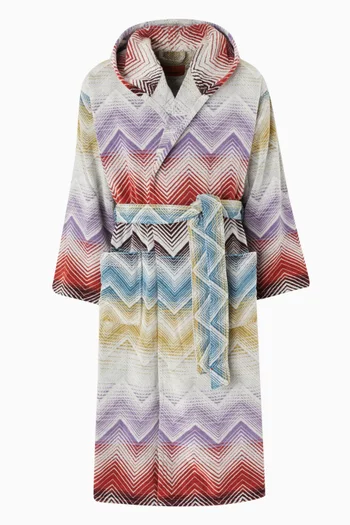 Unisex Marea Hooded Bathrobe in Cotton Terry