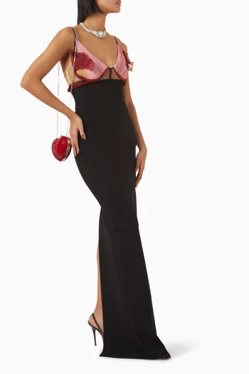 Evie Petal Maxi Dress in Viscose Blend