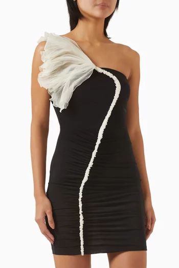 Nora Flower Mini Dress in Viscose Blend