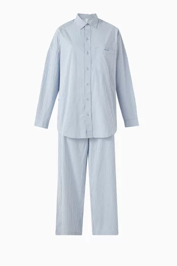 Cotton Poplin Sleep Oversized Long Set