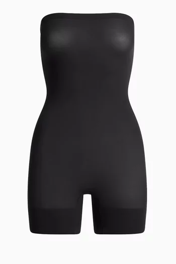 Sheer Seamless Strapless Shortie Bodysuit