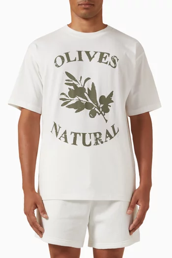 تي شيرت بكلمة Olives قطن
