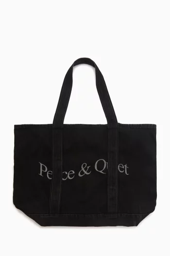 Wordmark Boat Tote Bag in Denim