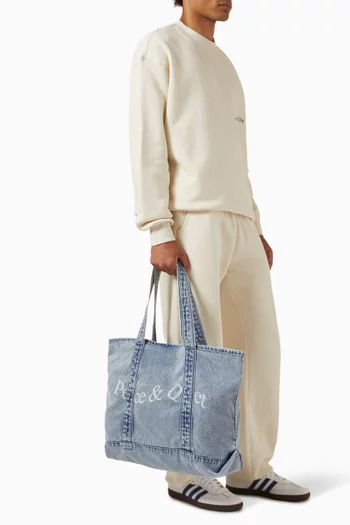 Wordmark Boat Tote Bag in Denim