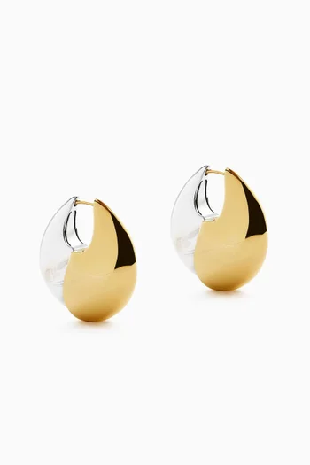 Large Sculptural Pebble Hoop Earrings