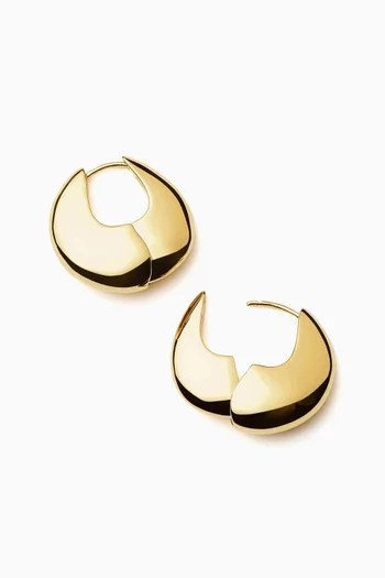Sculptural Pebble Earrings in 18kt Gold-plated Brass