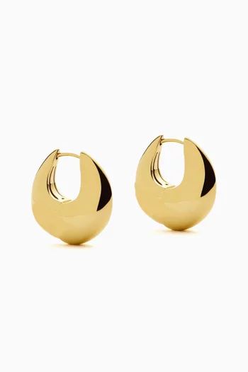 Sculptural Pebble Earrings in 18kt Gold-plated Brass