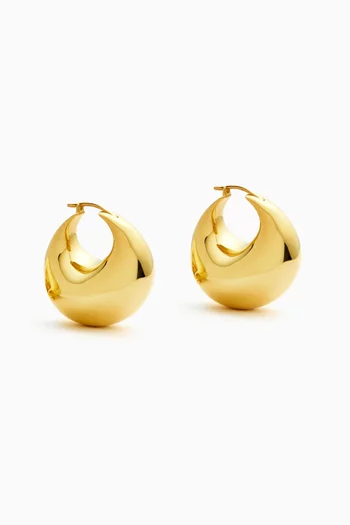 Medium Sculptural Chubby Dome Earrings in 18kt Gold-plated Brass