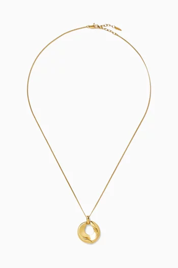 Sculptural Molten Pendant Necklace in 18kt Gold-plated Brass