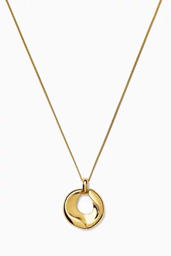 Sculptural Molten Pendant Necklace in 18kt Gold-plated Brass