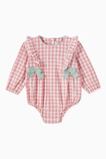 Lyla Gingham Romper in Cotton