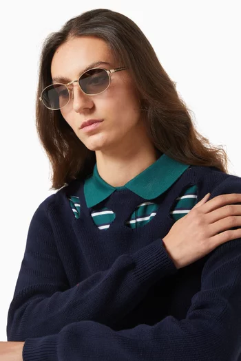نظارة شمسية بتصميم مستطيل معدن