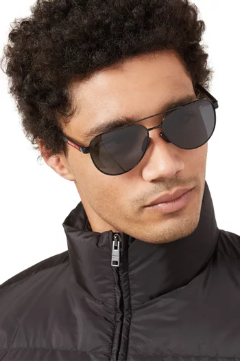 نظارة شمسية بإطار معدن أفياتور من مجموعة لينا روسا