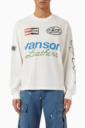 Moto Jersey in Cotton-mesh