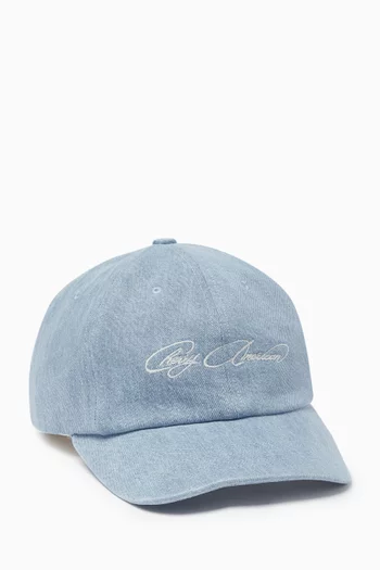 Cherry American Unstructured Cap in Denim