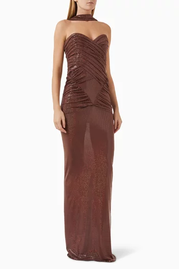 Samsara Ruched Gown in Viscose Blend