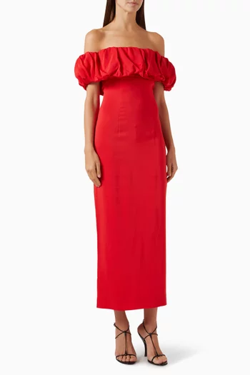 Bardot Off-shoulder Dress in Sablé