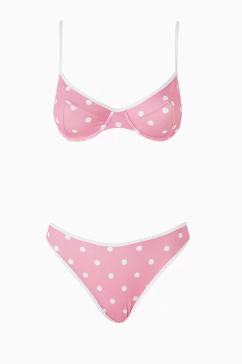 Bow Contrast Bikini Set