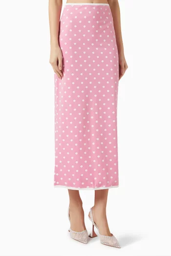 Contrast-trim Maxi Skirt in Jersey