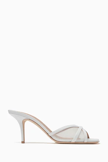 Perla 70 Mule Sandals in Mesh & Leather