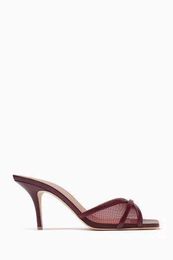 Perla 70 Mule Sandals in Mesh & Leather